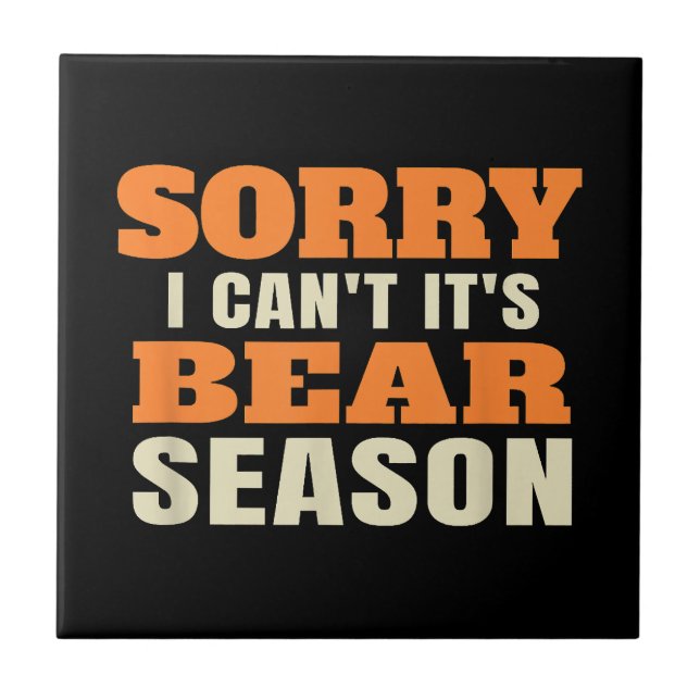 Funny Bear Hunting Ceramic Tile (Front)