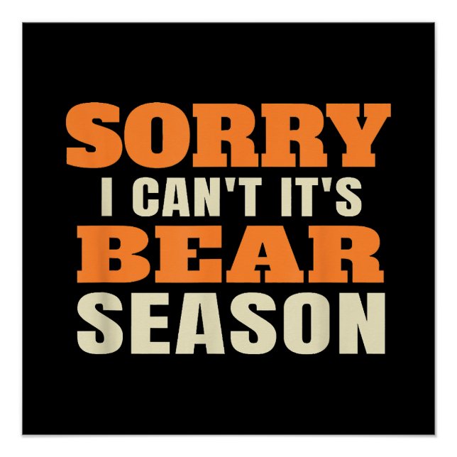Funny Bear Hunting Poster (Front)