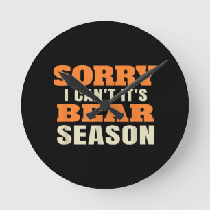 Funny Bear Hunting Round Clock