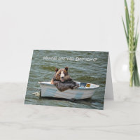 Funny Bear In Boat Birthday