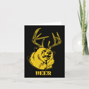 Funny Bear Plus Deer Equals Beer Deer Hunting Usa Card