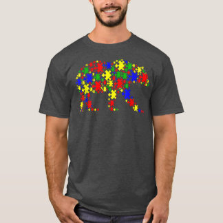 Funny Bear Puzzle Animals Lover Autism Awareness  T-Shirt