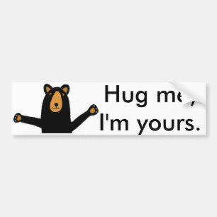 Funny Bear Ready for Hug Cartoon Bumper Sticker