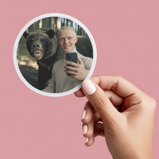 Funny Bear Selfie Custom Sticker – Trending Now  (Creator Uploaded)