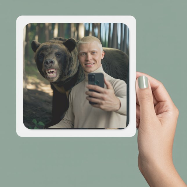 Funny Bear Selfie Custom Sticker – Trending Now  (Creator Uploaded)