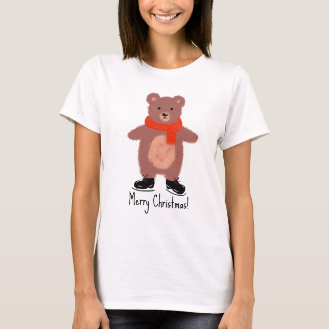 Funny bear skating T-Shirt (Front)