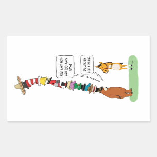 Funny Bear Wearing Many Hats Rectangular Sticker
