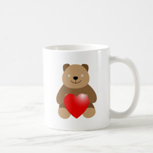 Funny bear with a heart coffee mug