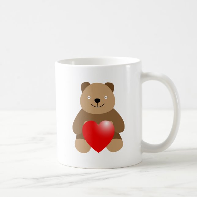 Funny bear with a heart coffee mug (Right)