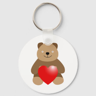 Funny bear with a heart key ring