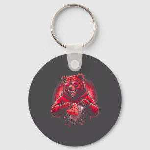 Funny Bear With Cheese Grater Hat Valentine Cheesy Key Ring