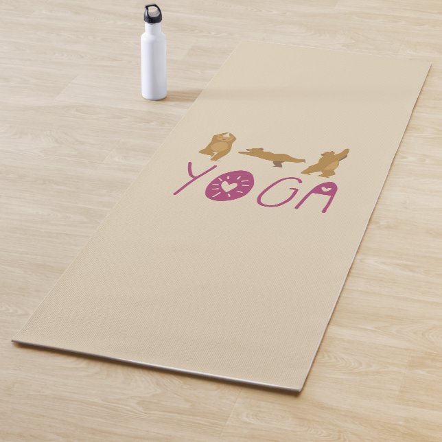 Funny Bear Yoga Poses Yoga Mat (In Situ)