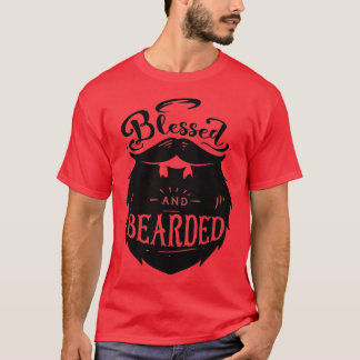 Funny Beard Hipster Men Lettering Typography 3 T-Shirt