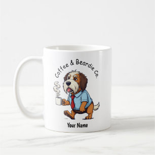 Funny Bearded Collie Dog Business Suit Coffee  Mug