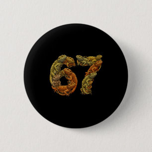 Funny Bearded Dragon 6 7 Meme Six Seven Beardzilla Cm Round Badge