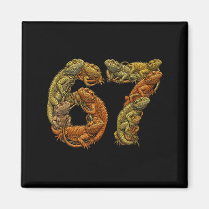 Funny Bearded Dragon 6 7 Meme Six Seven Beardzilla Magnet