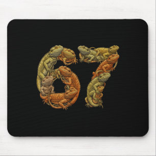 Funny Bearded Dragon 6 7 Meme Six Seven Beardzilla Mouse Pad