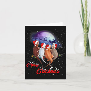 Funny Bearded Dragon Christmas Tee Merry Crickets Card