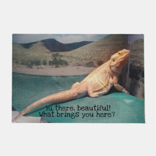 Funny Bearded Dragon Photo Print Design Doormat