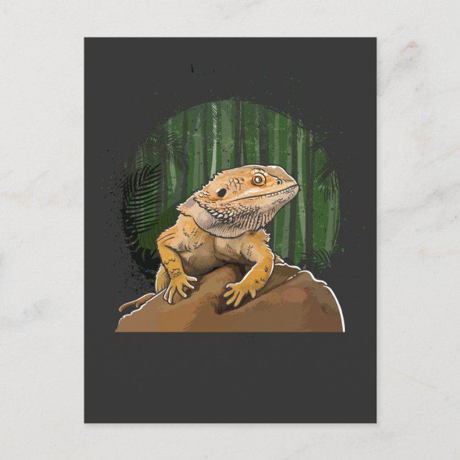 Funny Bearded Dragon Reptile Animal Lover Postcard (Front)