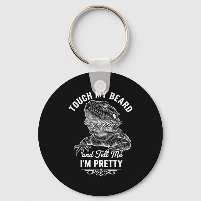 Funny bearded dragon saying reptile lover lizard key ring (Front)