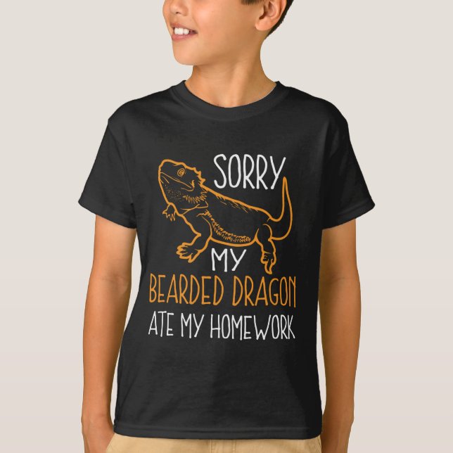 Funny Bearded Dragon Shirt For Kids (Front)