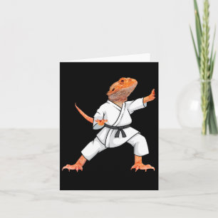 Funny Bearded Dragons Doing Karate Samurai Ninja L Card