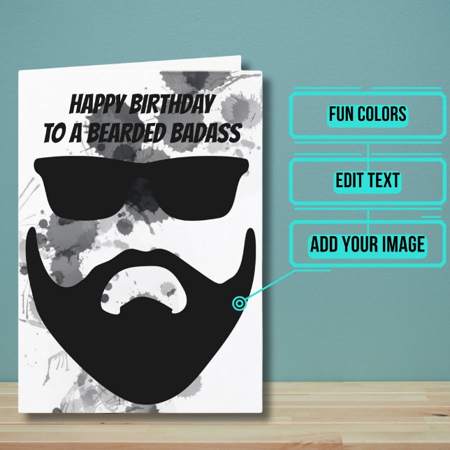 Funny Bearded Friend Birthday Card (This funny card is specifically for the friend in your life with the awesome beard. )