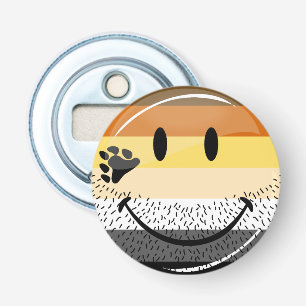 Funny Bearded Happy Gay Bear Pride Flag Bottle Opener