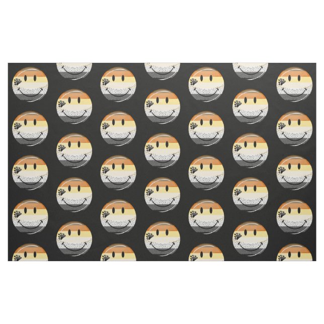 Funny Bearded Happy Gay Bear Pride Flag Fabric (Fat Quarter)