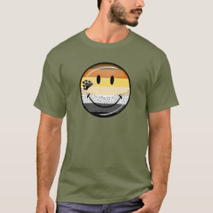 Funny Bearded Happy Gay Bear Pride Flag T-Shirt