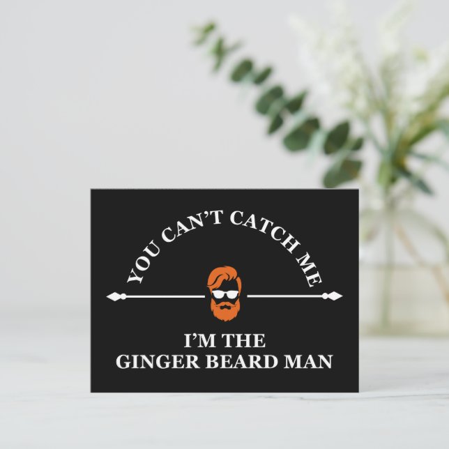 Funny bearded quotes ginger beard  holiday postcard (Standing Front)