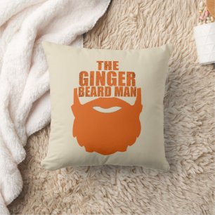 Funny bearded quotes ginger beard man cushion