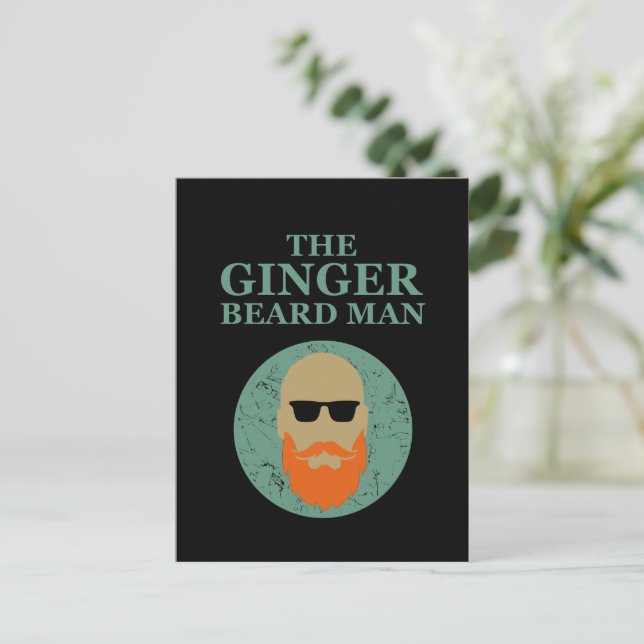 Funny bearded quotes ginger beard man postcard (Standing Front)
