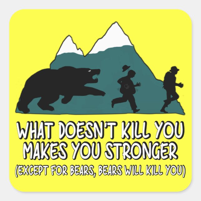 Funny bears square sticker (Front)