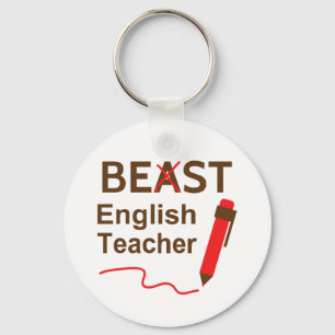 Funny Beast or Best English Teacher Key Ring