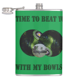 Funny Beating You At Lawn Bowls, Hip Flask