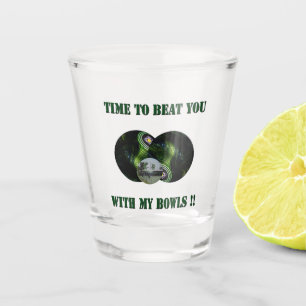 Funny Beating You At Lawn Bowls, Shot Glass