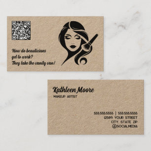 Funny Beautician Makeup QR Business Card