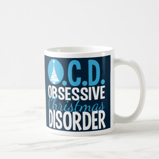 Funny Beautiful Blue Christmas Tree Coffee Mug (Right)