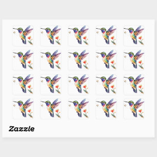Funny & Beautiful Hummingbirds for Bird Lovers on  Square Sticker