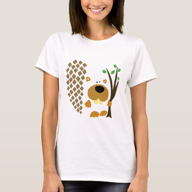 Funny Beaver Abstract Art T-Shirt (Front)
