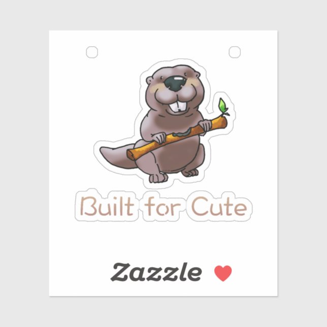 Funny Beaver Cartoon – Built for Cute (Sheet)