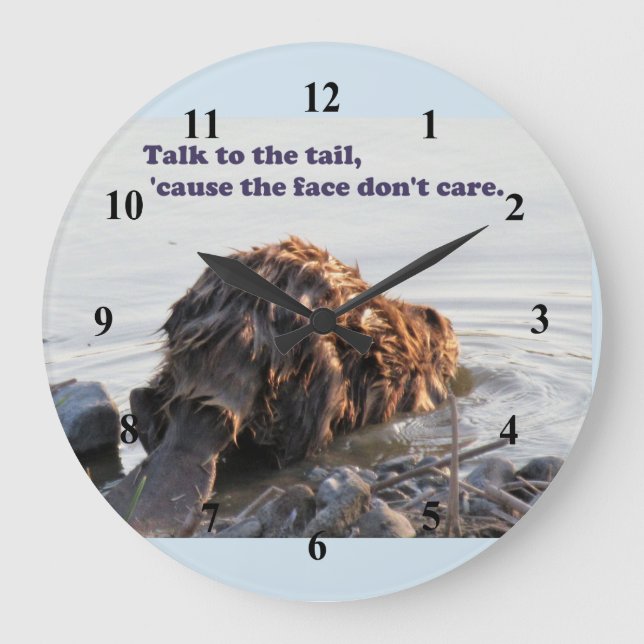 Funny Beaver Large Clock (Front)