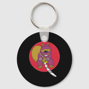 Funny Beaver . Ninja Beaver  Key Ring