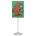 Funny beaver with chainsaw cartoon humour