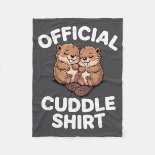 Funny Beavers Hugging Cuddle  Fleece Blanket