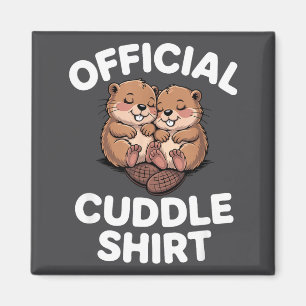 Funny Beavers Hugging Cuddle Magnet