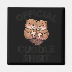 Funny Beavers Hugging Cuddle Magnet