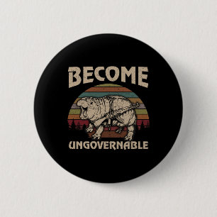 Funny Become Ungovernable Moo Deng Cute Ba  6 Cm Round Badge